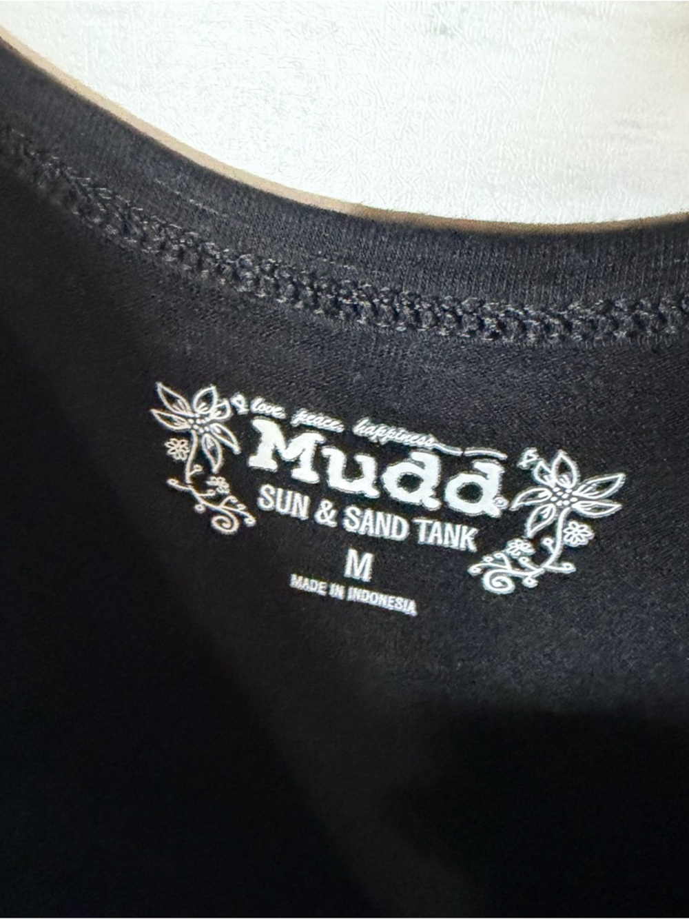 Mudd Black Sun & Sand Tank Relaxed Fit Slouchy Beachy Size medium Casual - Picture 3 of 4